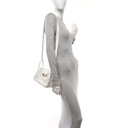 Hermes Taurillon Clemence Mini Lindy 20 New White 2 of 11