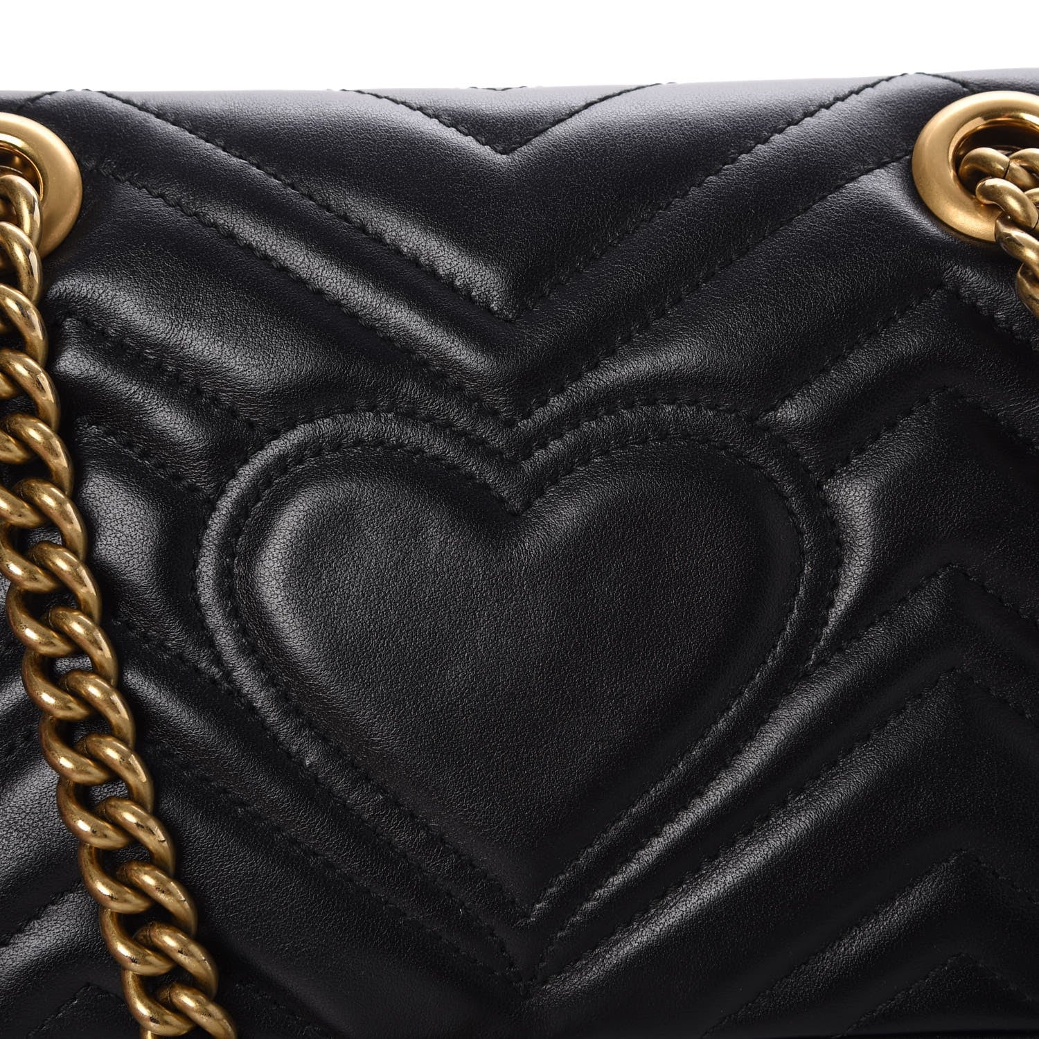 Gucci Calfskin Matelasse Mini GG Marmont Shoulder Bag Black 9 of 11