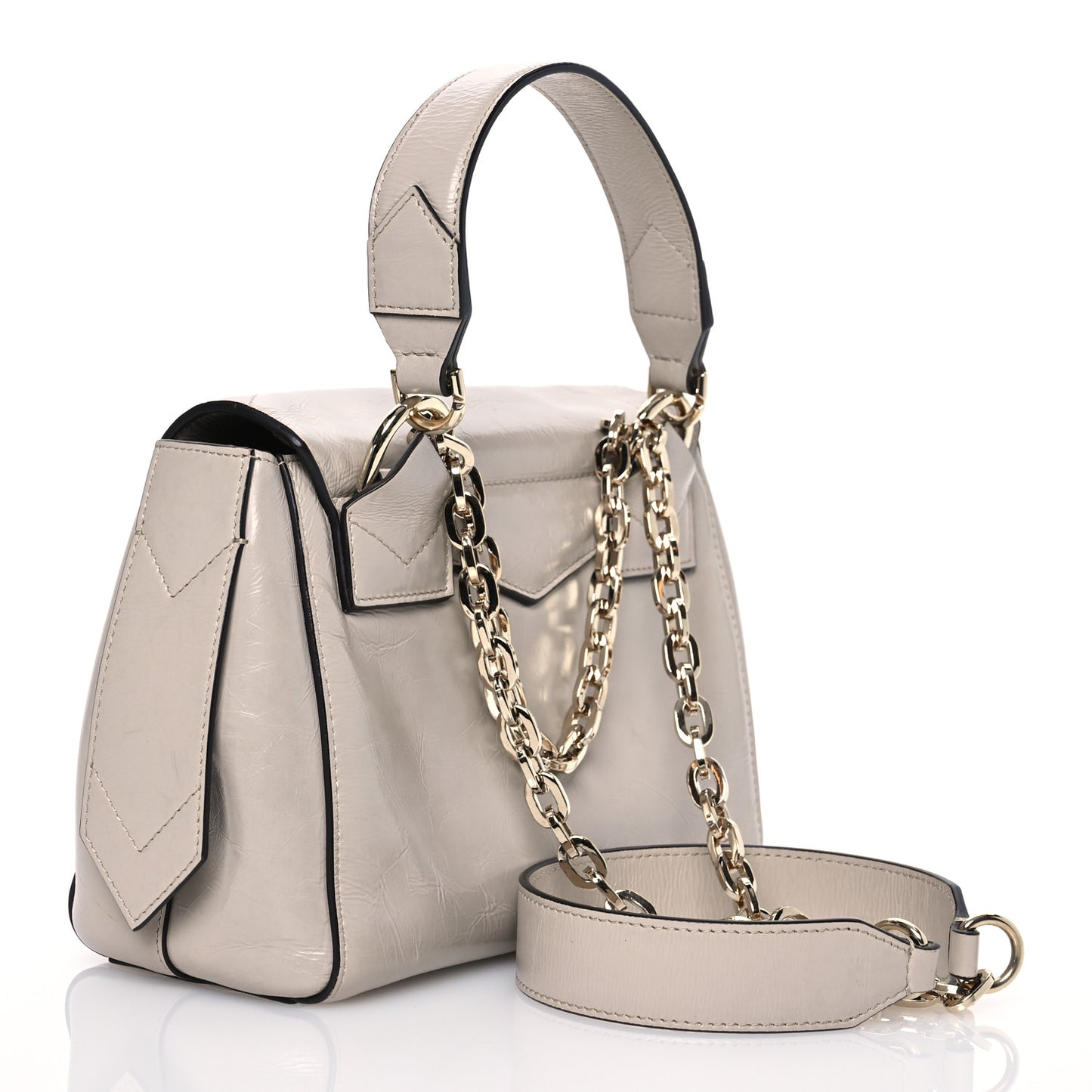 Creased Patent Calfskin Small ID Flap Dune