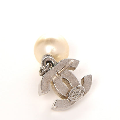 Chanel Pearl CC Drop Earrings Silver 4 of 4