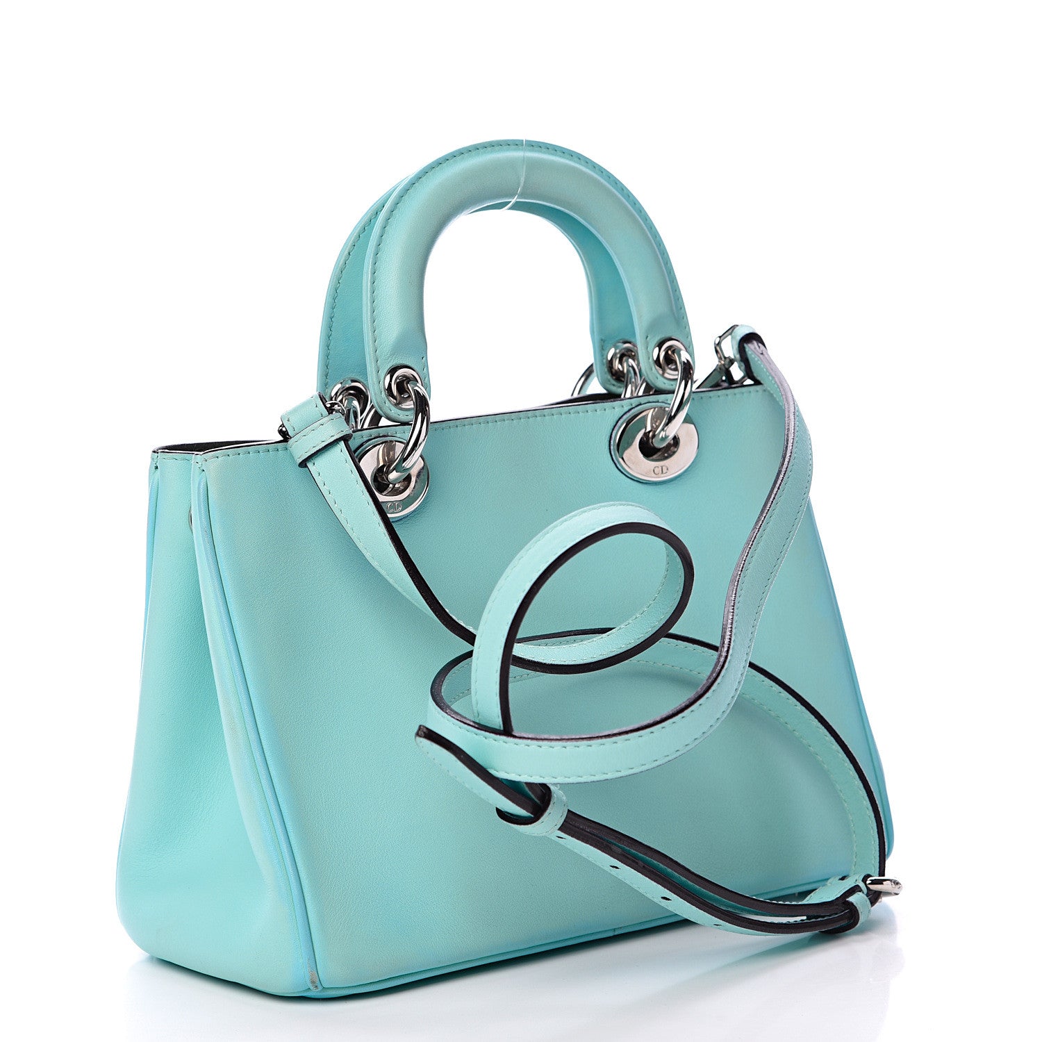 Christian Dior Smooth Calfskin Mini Diorissimo Tote Light Blue 2 of 15