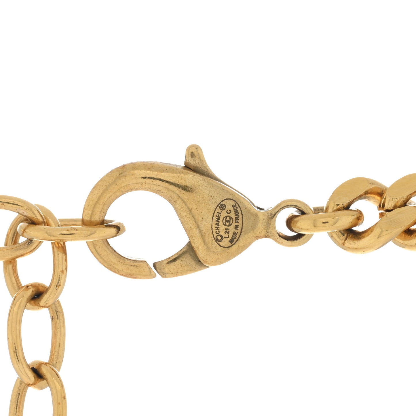 Crystal CC Chain Link Choker Necklace Gold