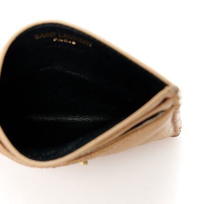 Saint Laurent Grain De Poudre Matelasse Chevron Monogram Credit Card Case Cork 5 of 10