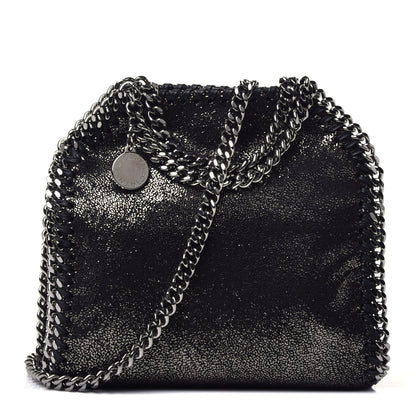 Stella McCartney Chamois Shiny Dotted Tiny Falabella Fold Over Tote Ruthenium 1 of 9