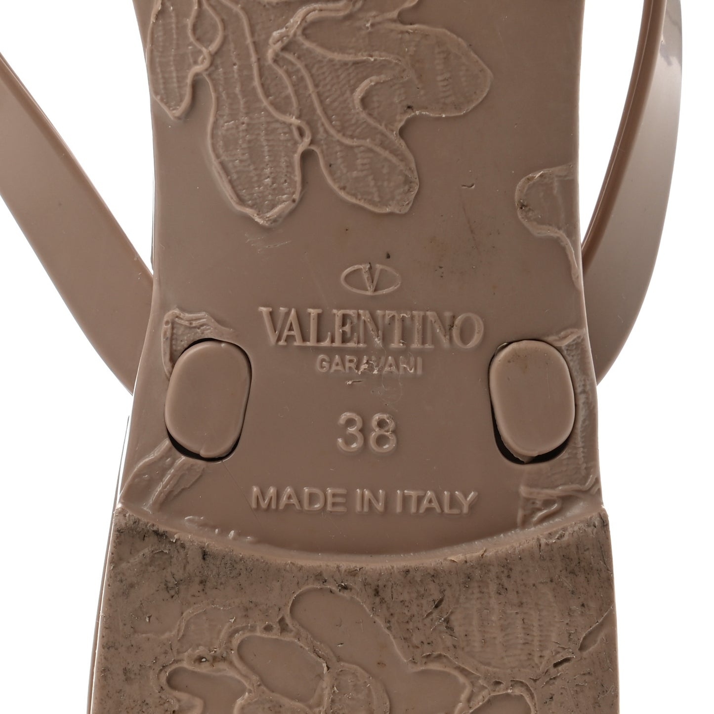 PVC Jelly Rockstud Bow Thong Sandals 38 Poudre