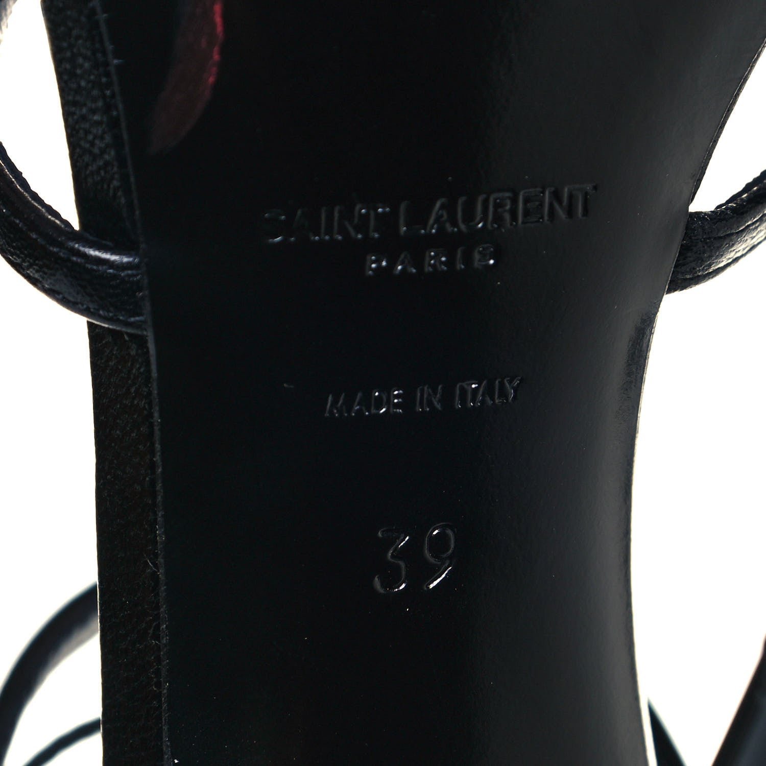 Saint Laurent Calfskin Cassandra 110 Sandals 39 Black 6 of 8