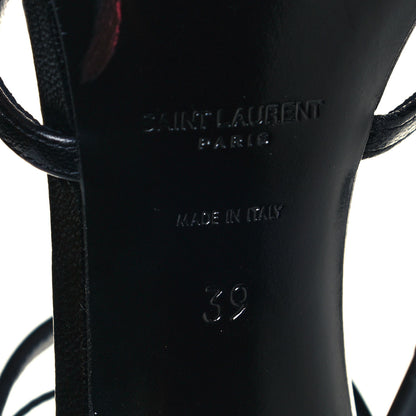Saint Laurent Calfskin Cassandra 110 Sandals 39 Black 6 of 8
