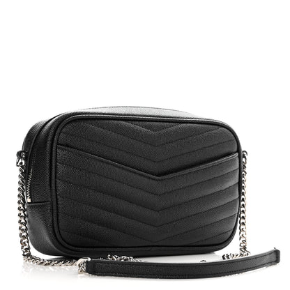 Saint Laurent Grain De Poudre Matelasse Monogram Mini Lou Camera Bag Black 3 of 9