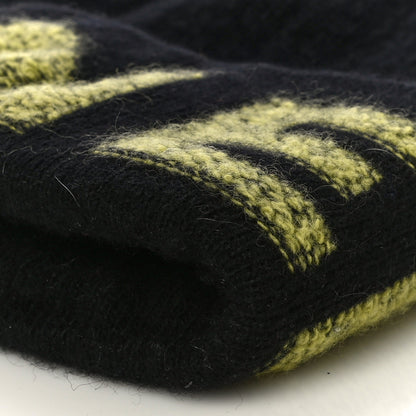 Chanel Wool Cashmere Logo Beanie Hat Black Yellow 7 of 8