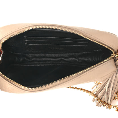 Saint Laurent Grain De Poudre Matelasse Monogram Mini Lou Camera Bag Dark Beige 5 of 13