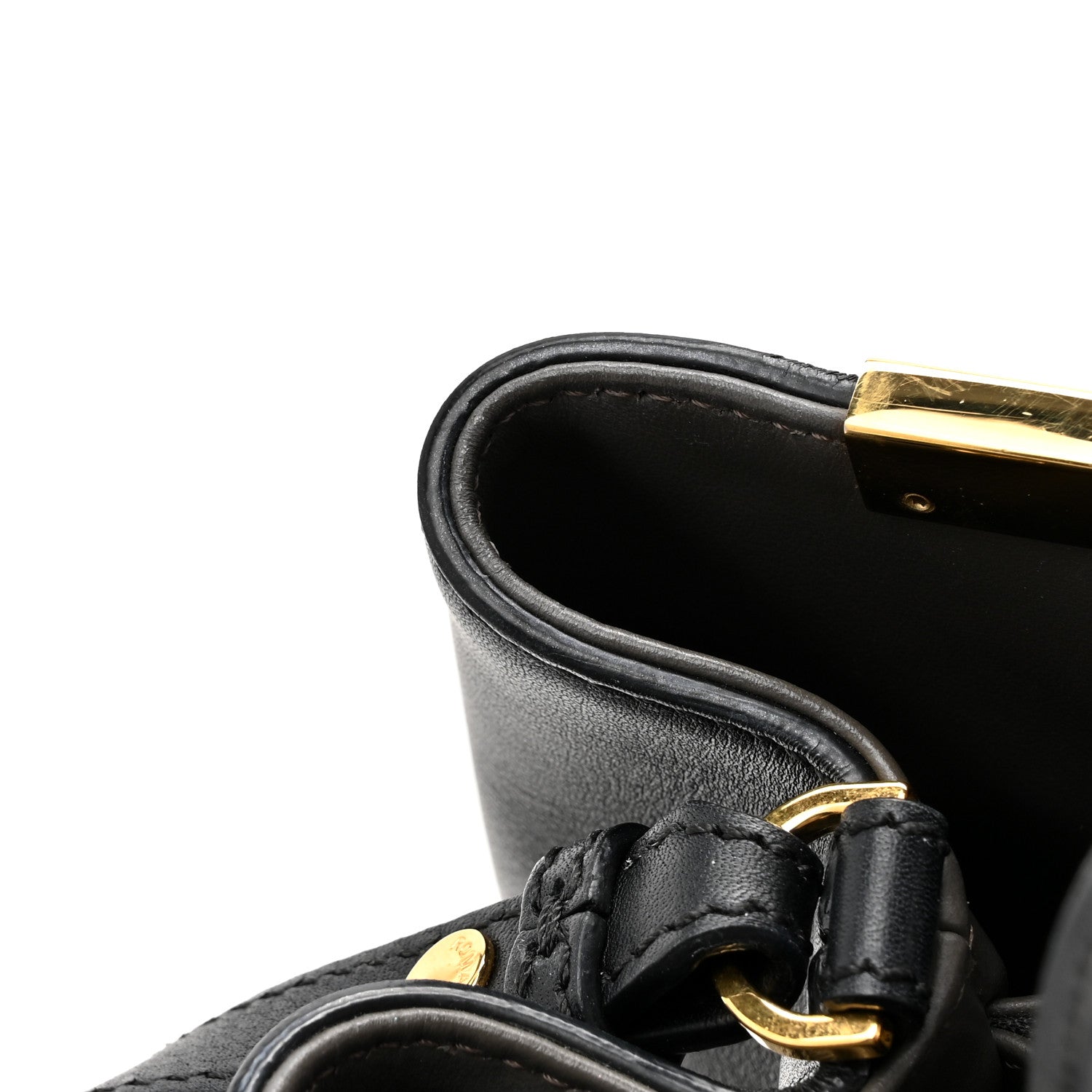 Fendi Vitello Dolce Century Petite 2Jours Tote Black Carbone 14 of 14