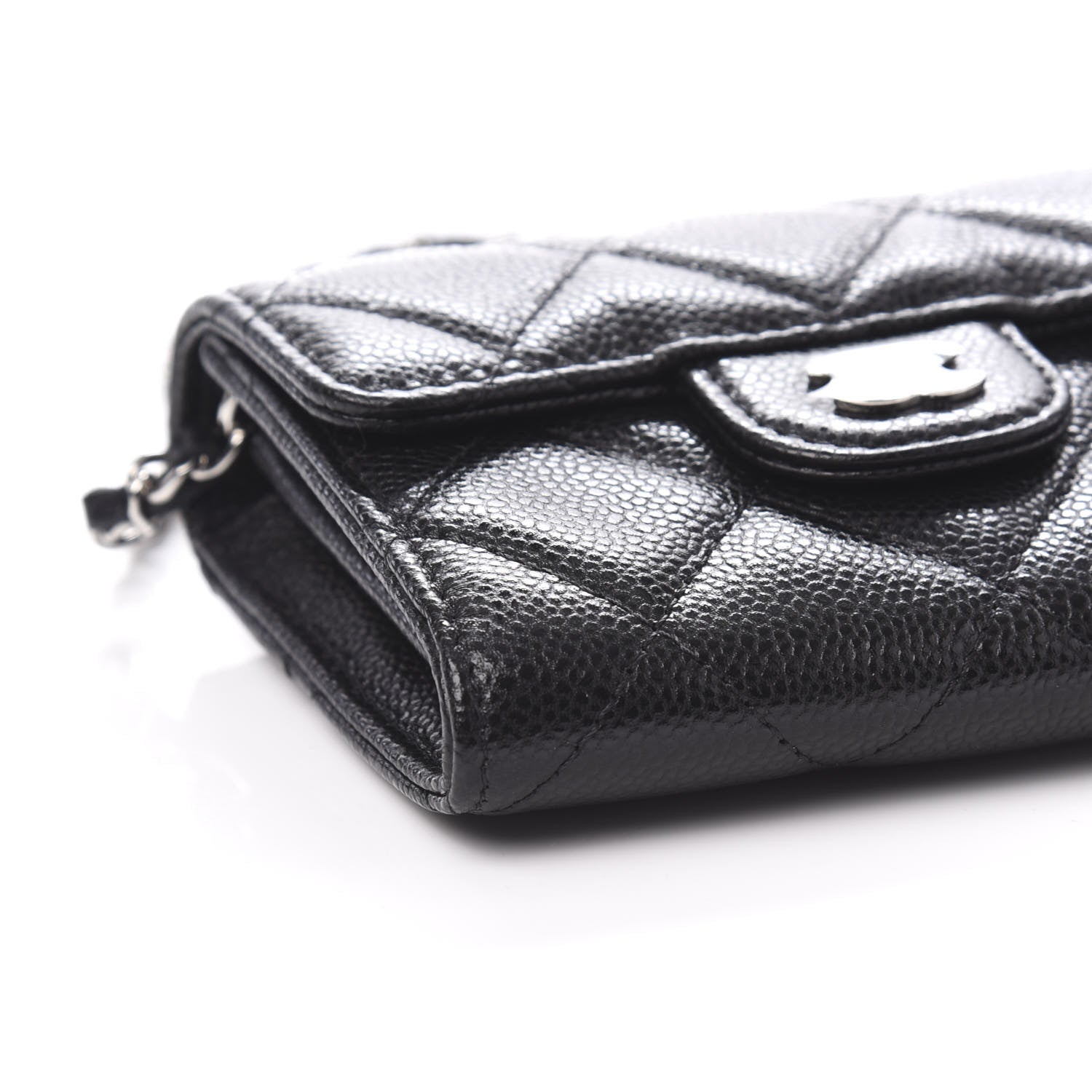 Chanel Caviar Quilted Flap Card Holder On Chain Black 9 of 11