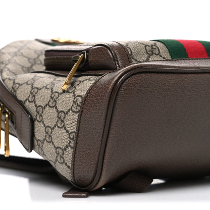 Gucci GG Supreme Monogram Calfskin Web Small Ophidia Day Backpack Beige Ebony New Acero 9 of 10