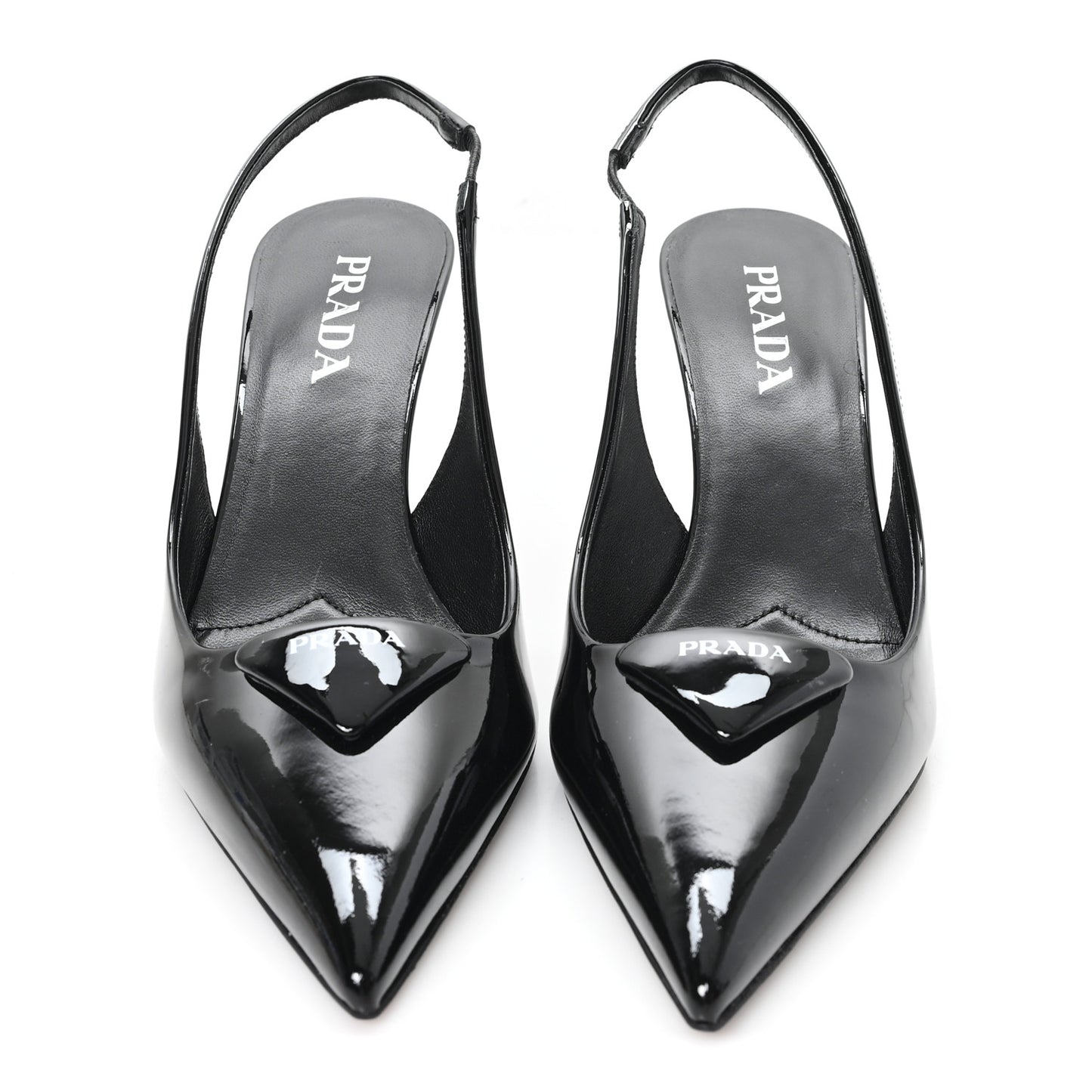 Vernice Logo Pointed Toe Slingback Pumps 40 Black