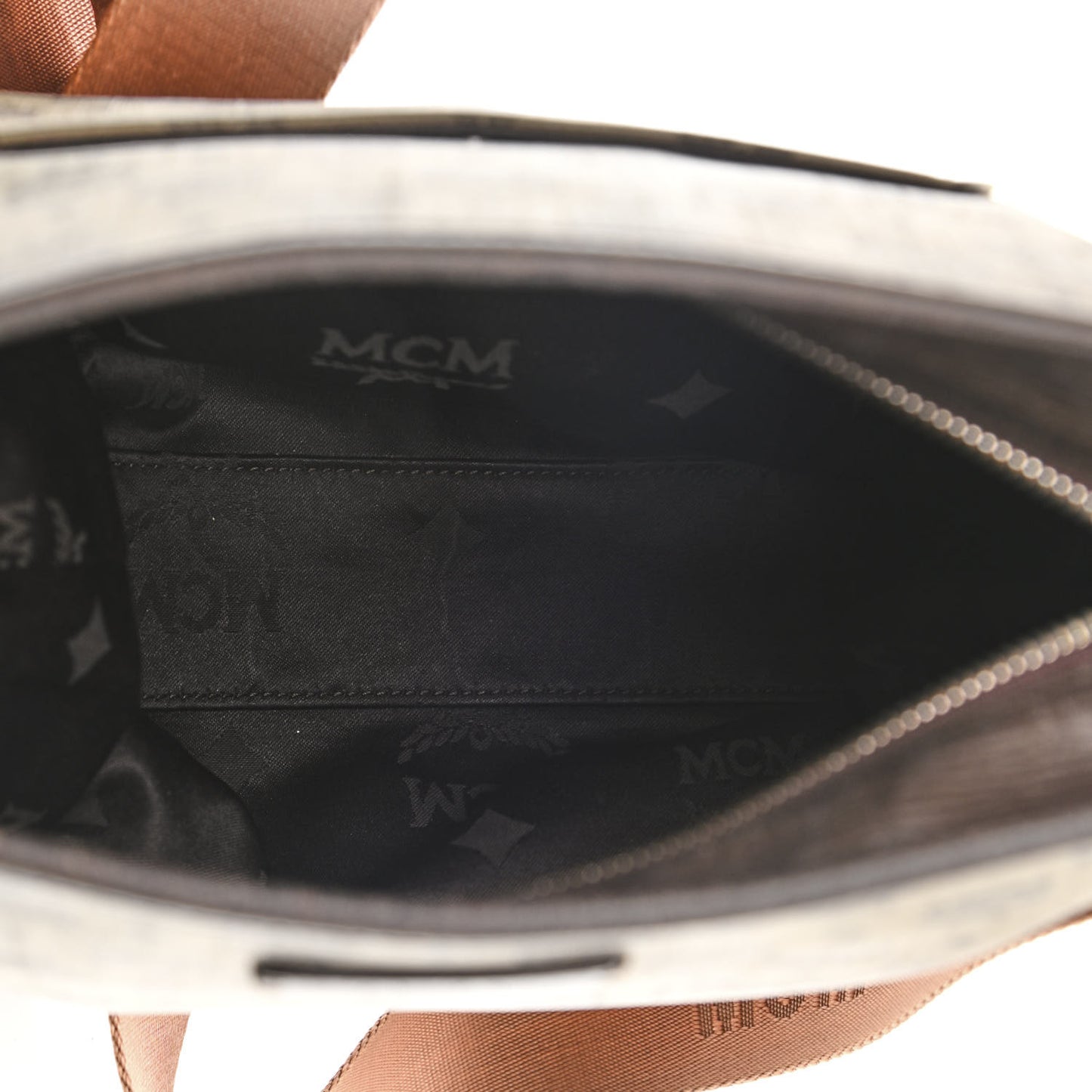 Coated Canvas Messenger Bag Beige