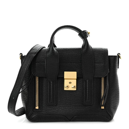 3.1 Phillip Lim Textured Calfskin Mini Pashli Satchel Black 1 of 15