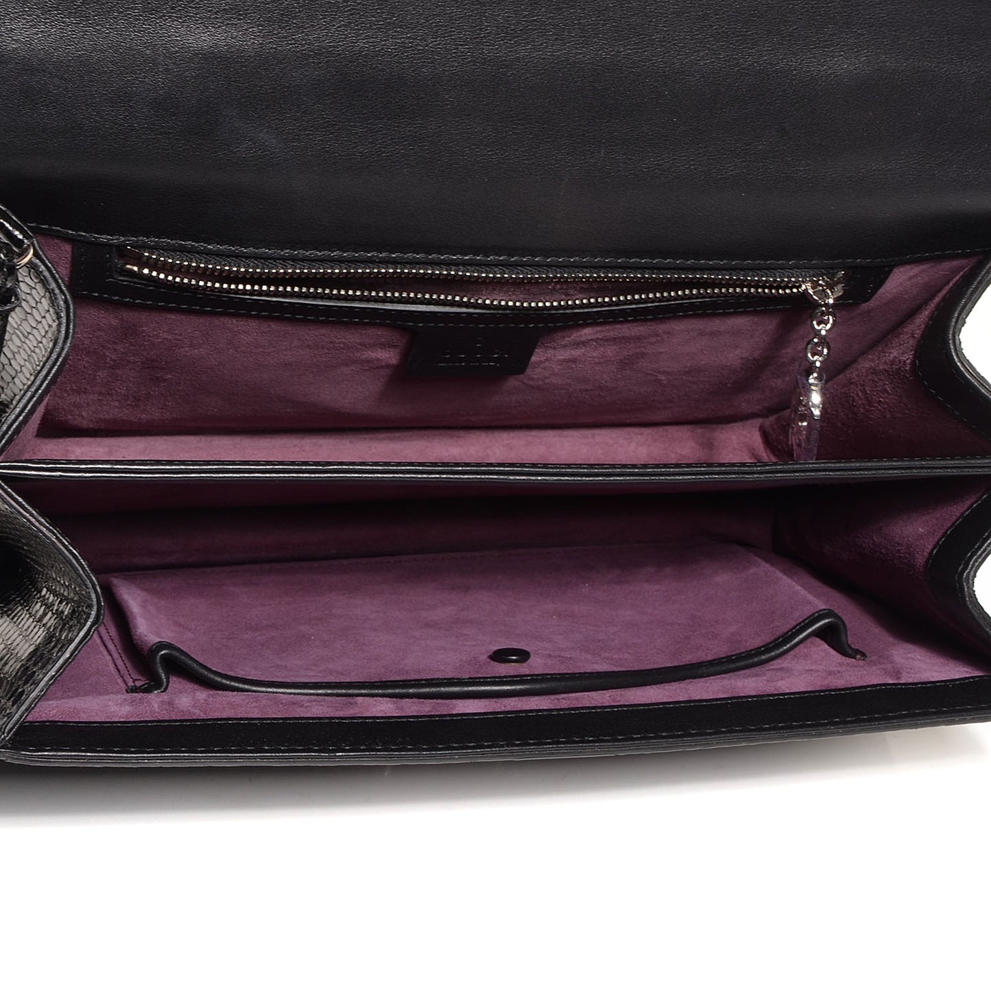 Python Small Lady Lock Briefcase Clutch Black