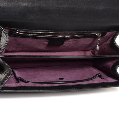 Gucci Python Small Lady Lock Briefcase Clutch Black 6 of 9
