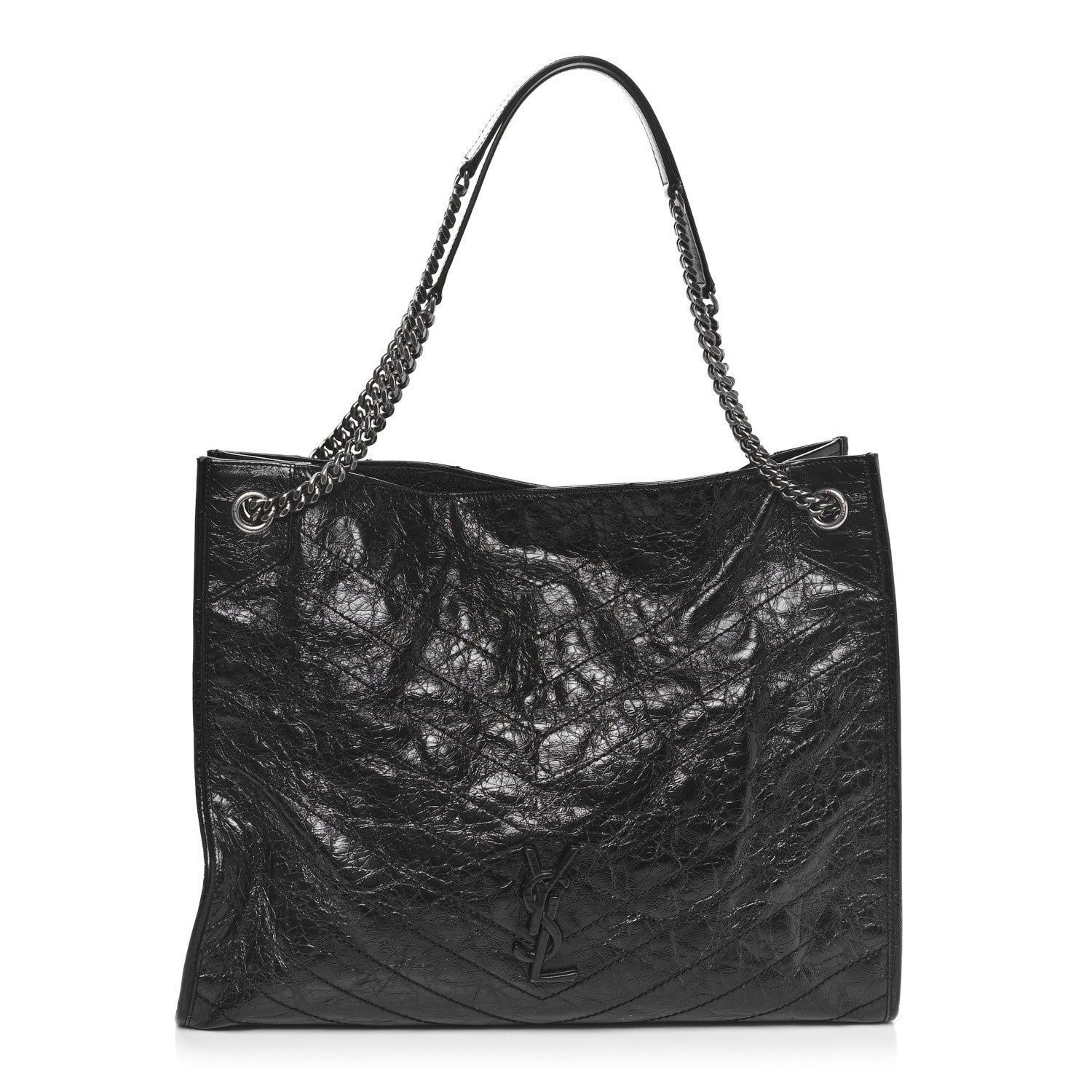 Saint Laurent Crinkled Calfskin Matelasse Monogram Large Niki Shopper Tote Black 1 of 10