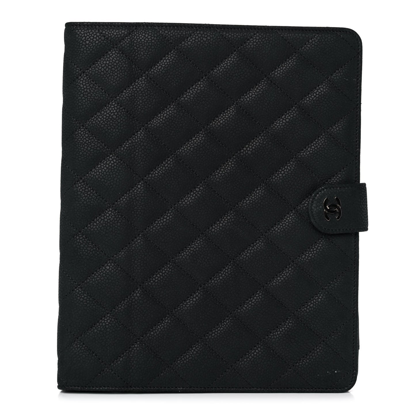 Iridescent Caviar Quilted Crossbody iPad Holder Black