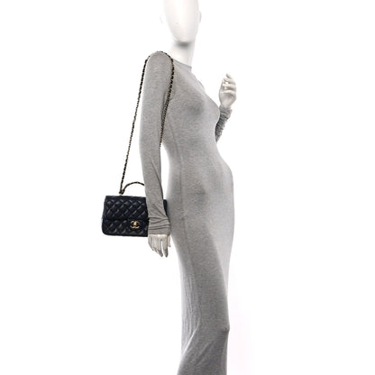 Chanel Caviar Quilted Small Handy CC Flap Navy 2 of 11
