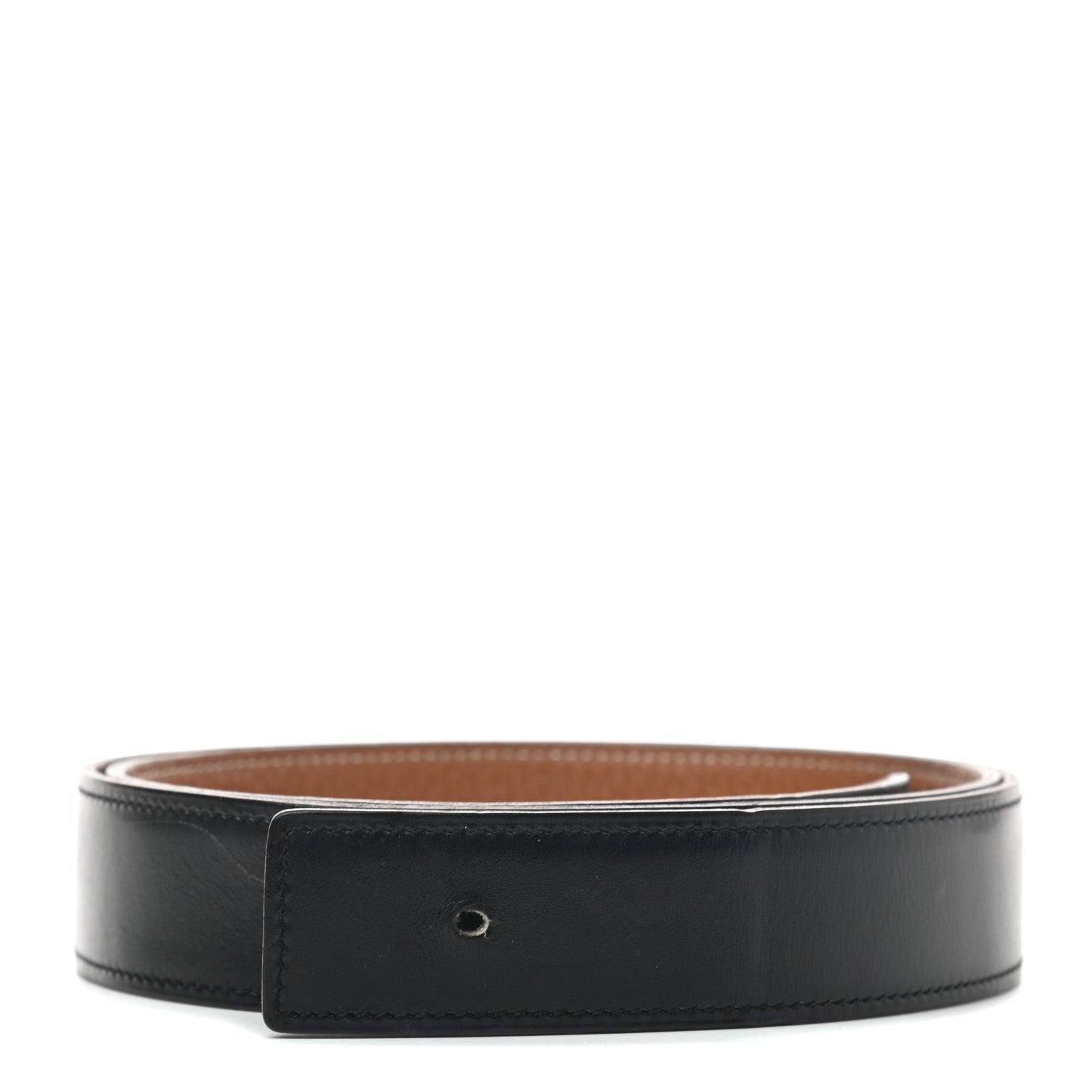 Hermes Box Togo 32mm Belt Strap 95 Black Gold 1 of 6