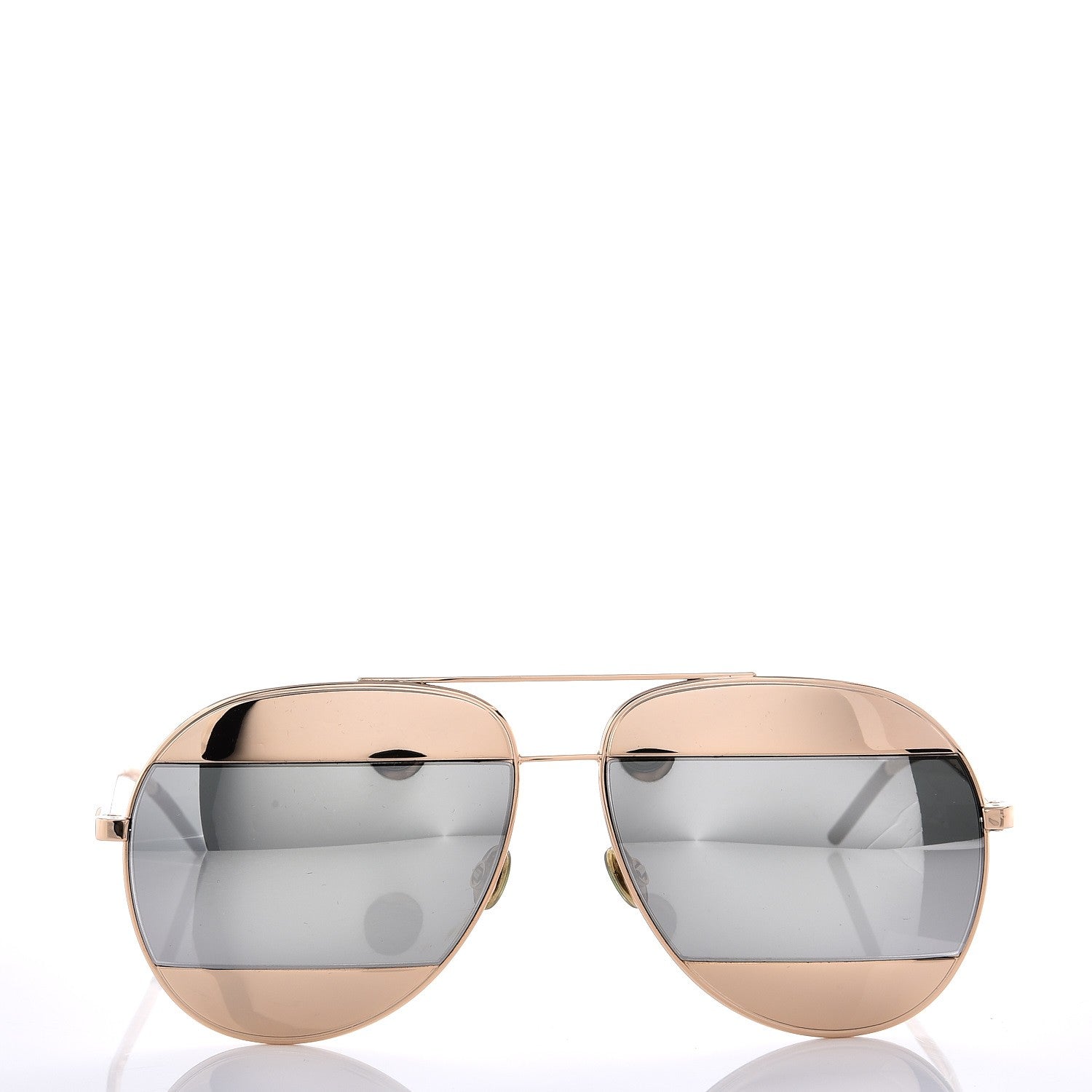 Christian Dior Split 1 Aviator Sunglasses Gold Silver 3 of 9