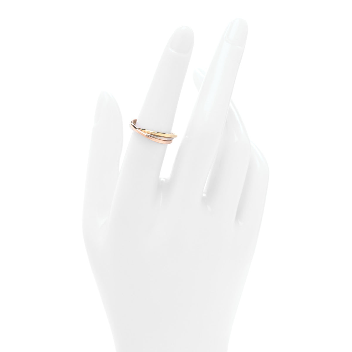 Cartier 18K Pink Yellow White Gold Extra Small Trinity Ring 52 6 2 of 5