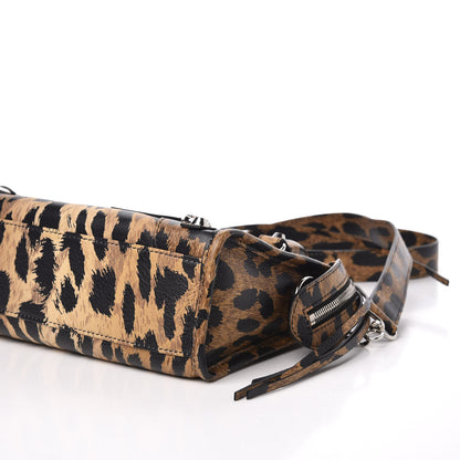 Balenciaga Smooth Calfskin Leopard Print Classic Silver Hardware Mini City Beige 6 of 10