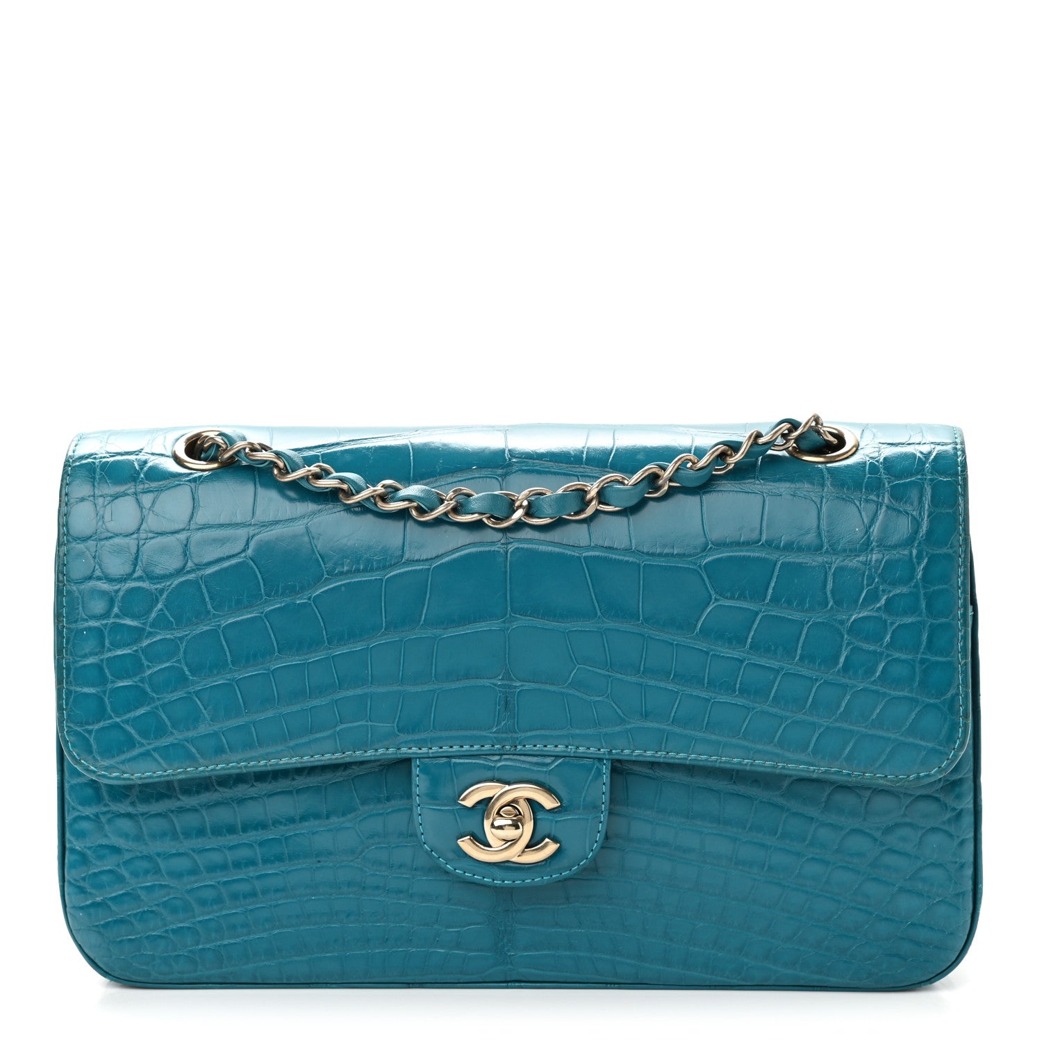 Chanel Alligator Medium Double Flap Blue 1 of 11