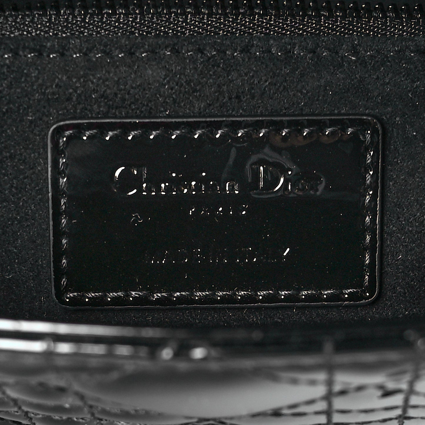 Patent Cannage Small Lady Dior Black