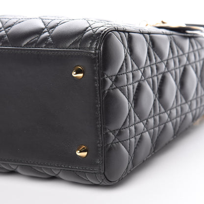 Christian Dior Lambskin Cannage Medium Lady Dior Black 10 of 11