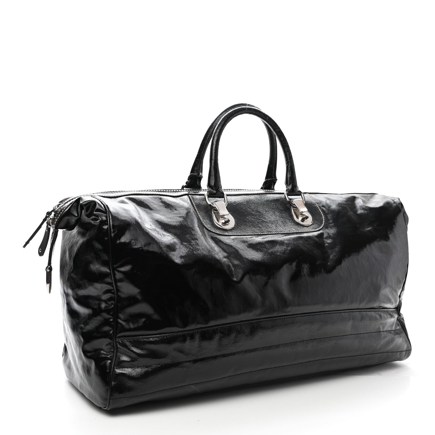 Gucci Patent Interlocking GG Duffle Bag Black 2 of 9
