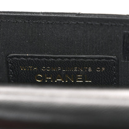 Chanel Lambskin Enamel Quilted Phone Holder With Chain Black 6 of 10