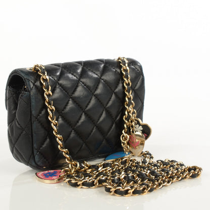 Chanel Lambskin Quilted Extra Mini Flap Heart Valentine Charms Black 3 of 9