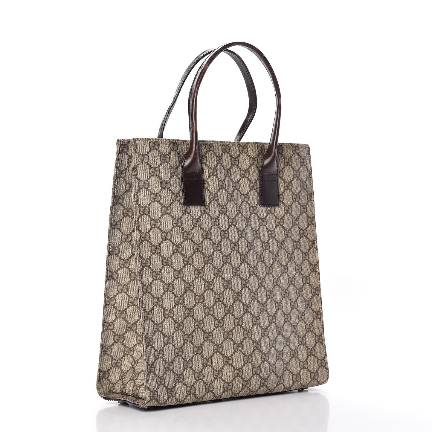 GG Plus Monogram Small Vertical Tote Dark Brown