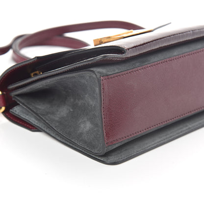 Givenchy Crinkled Patent Deerskin Suede Small GV3 Shoulder Bag Aubergine Graphite 7 of 8