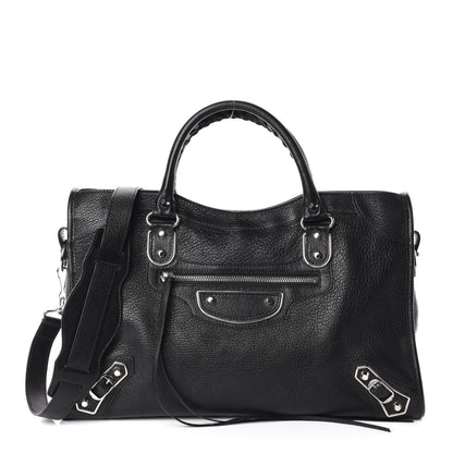 Balenciaga Chevre Silver Metallic Edge Hardware City Black 1 of 9