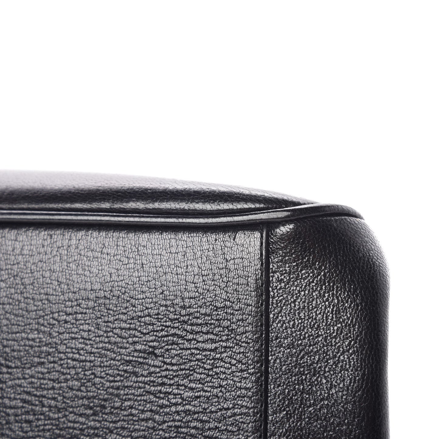 Goatskin Top Lock Bag Nero Black