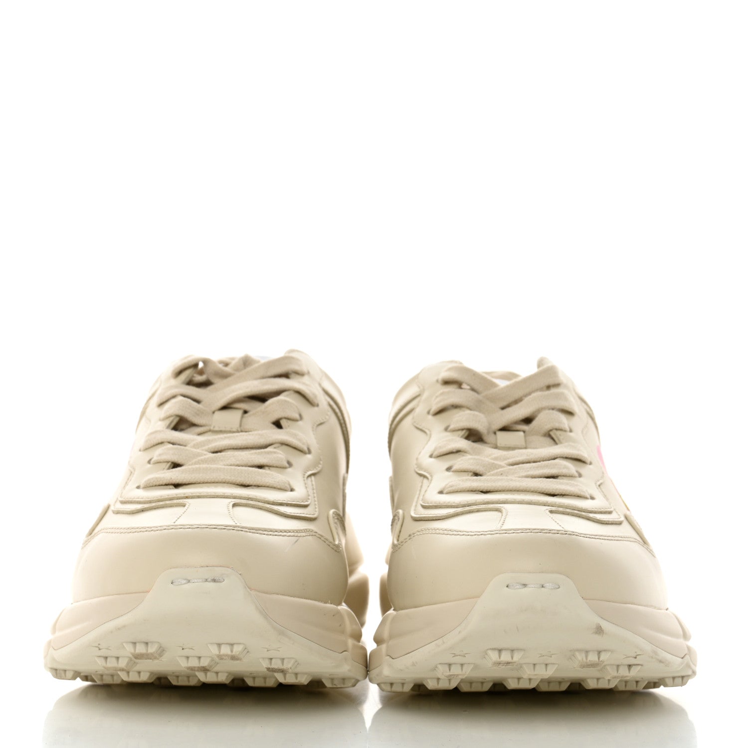 Gucci Calfskin Heart Rhyton Sneakers 38.5 Ivory 2 of 9
