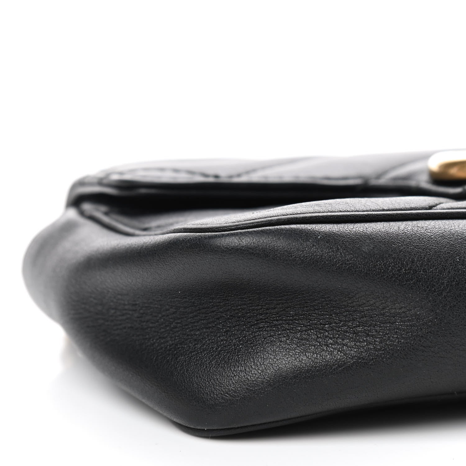 Gucci Calfskin Matelasse Super Mini GG Marmont Shoulder Bag Black 6 of 11