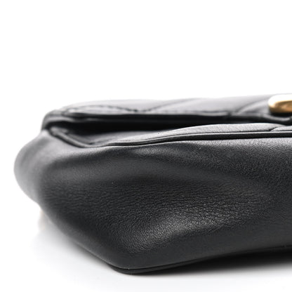 Gucci Calfskin Matelasse Super Mini GG Marmont Shoulder Bag Black 6 of 11
