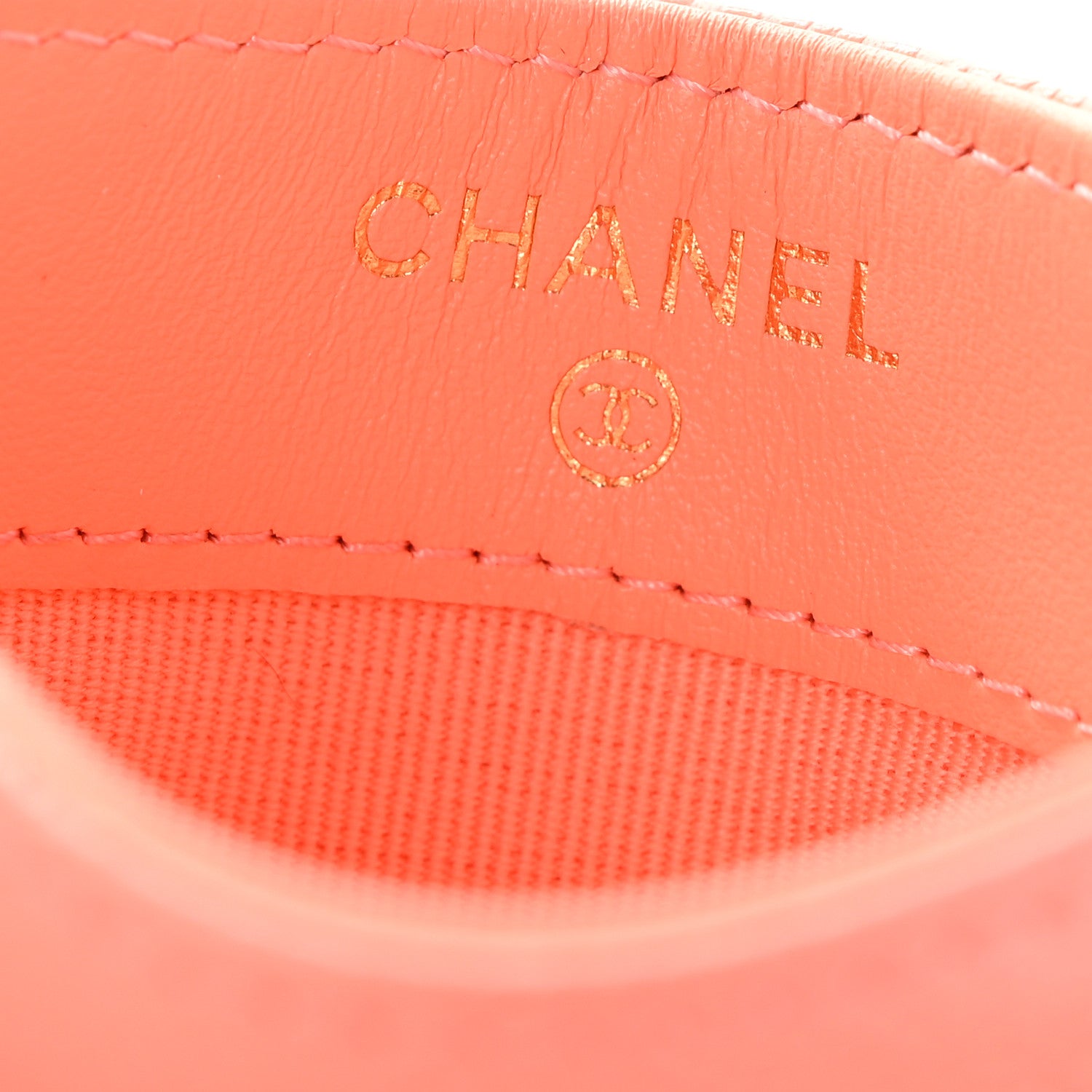 Chanel Caviar Quilted Card Holder Light Orange 6 of 10