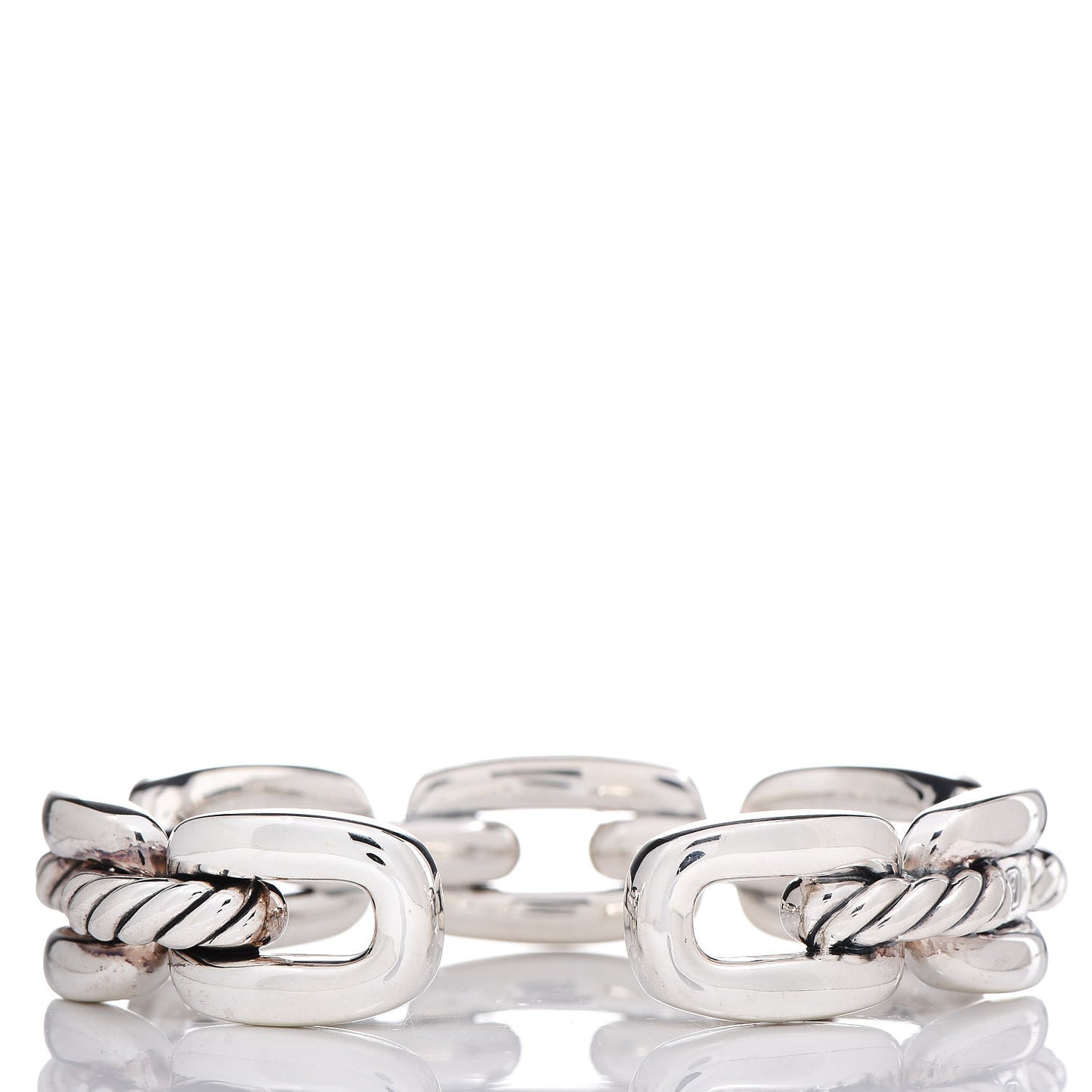 Sterling Silver 18K Yellow Gold 14mm Wellesley Link Single Stack Bracelet