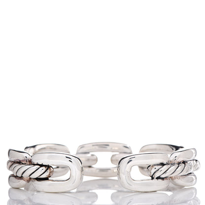 David Yurman Sterling Silver 18K Yellow Gold 14mm Wellesley Link Single Stack Bracelet 3 of 4