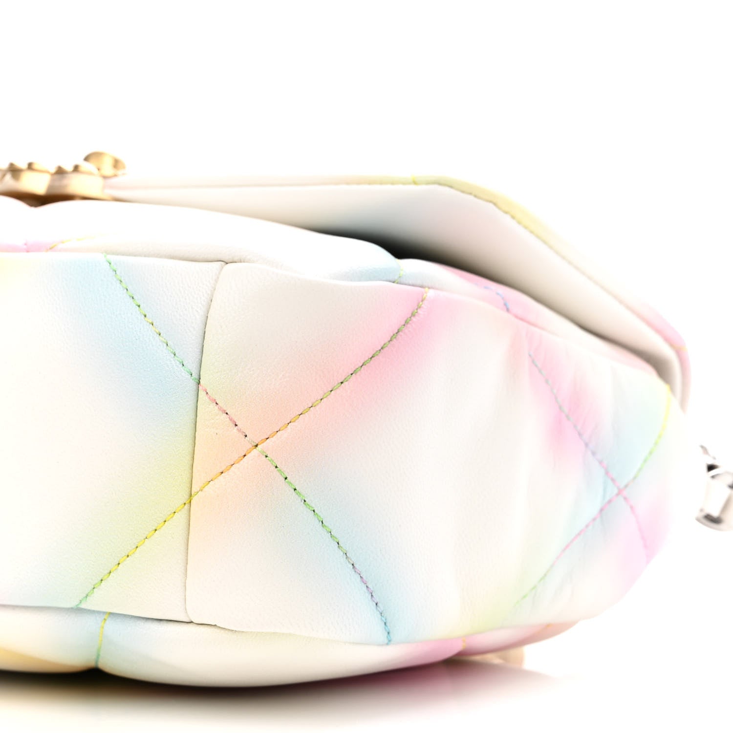 Chanel Printed Goatskin Quilted Medium Chanel 19 Flap White Multicolor 10 of 11