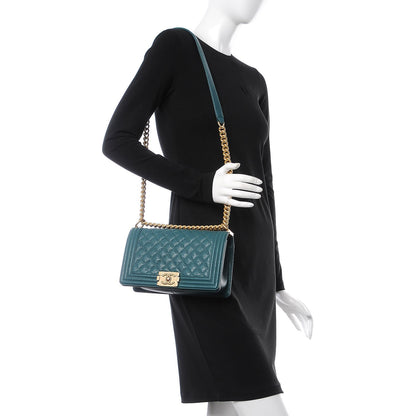 Chanel Caviar Quilted Medium Boy Flap Dark Green 2 of 8