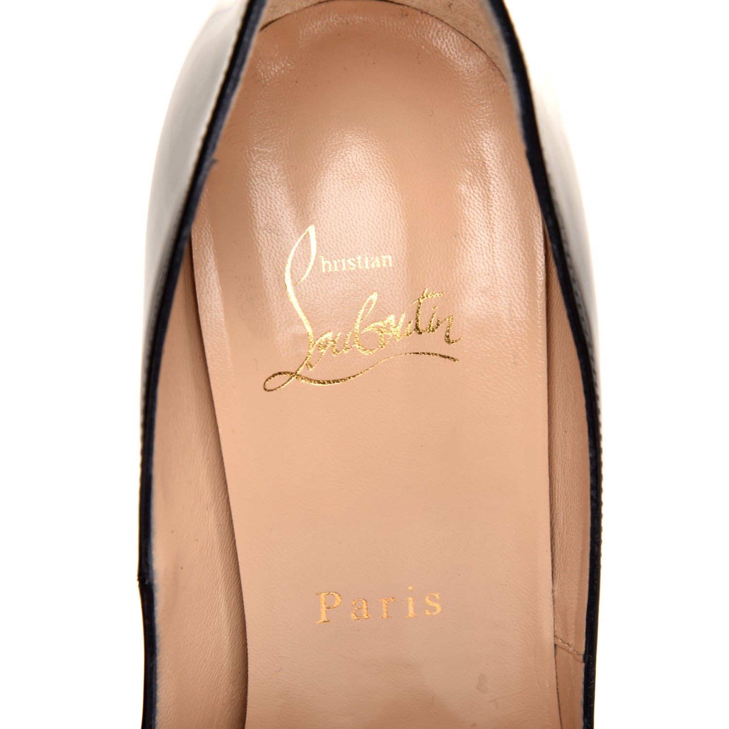 Christian Louboutin Patent Lady Peep 150 Pumps 39 Black 7 of 8
