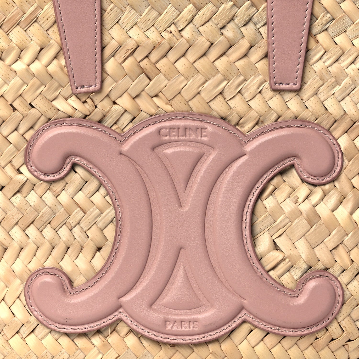 Celine Raffia Calfskin Triomphe Teen Panier Vintage Pink 7 of 9