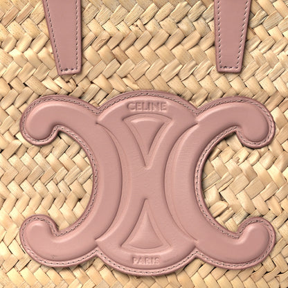 Celine Raffia Calfskin Triomphe Teen Panier Vintage Pink 7 of 9